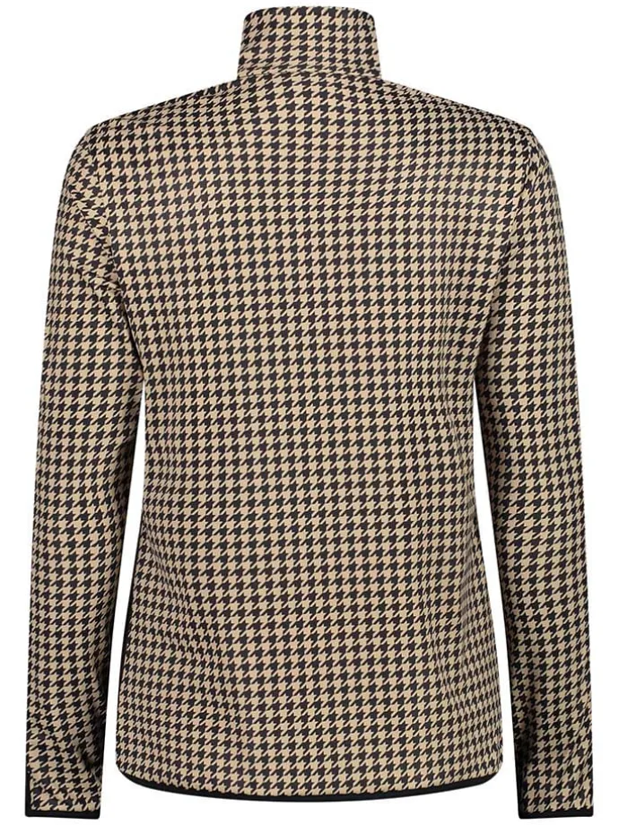 Fleecepullover in Beige/ Weiß/ Schwarz