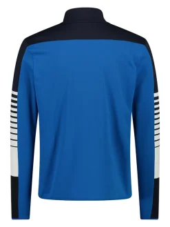 Fleecepullover in Blau/ Schwarz/ Weiß