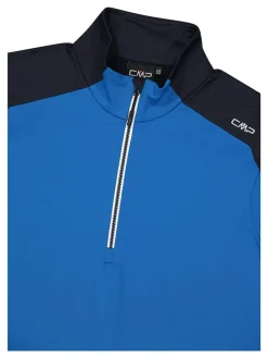 Fleecepullover in Blau/ Schwarz/ Weiß