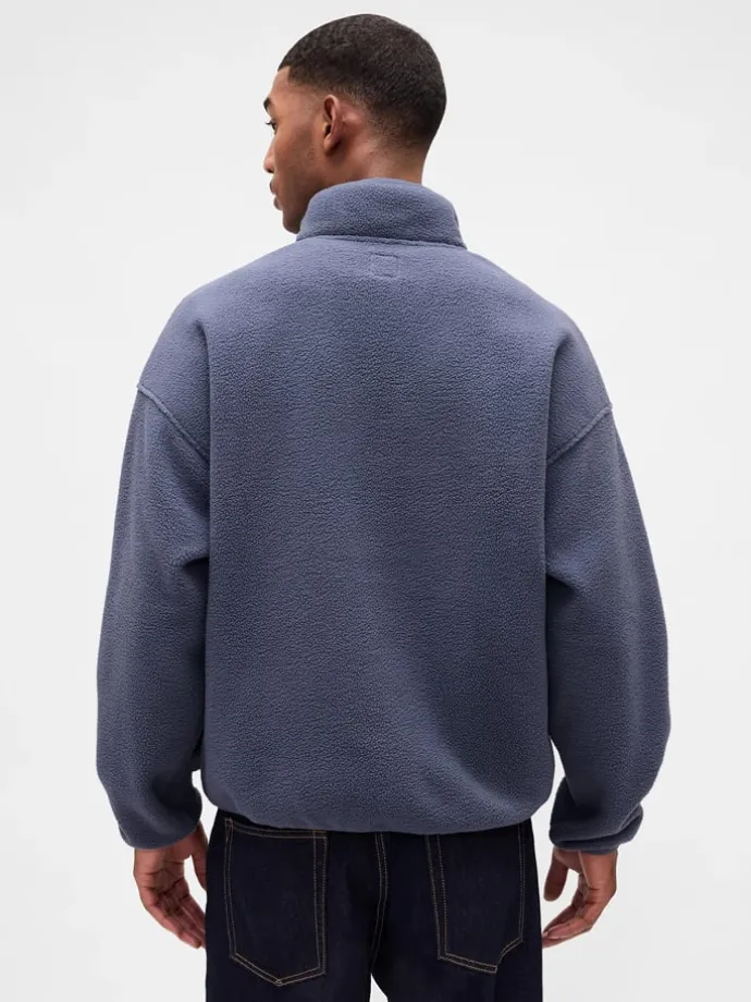 Fleecepullover in Blaugrau