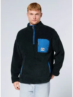 Fleecepullover in Dunkelblau/ Blau