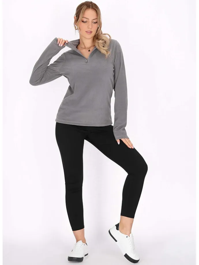 Fleecepullover in Grau