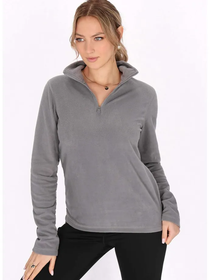Fleecepullover in Grau