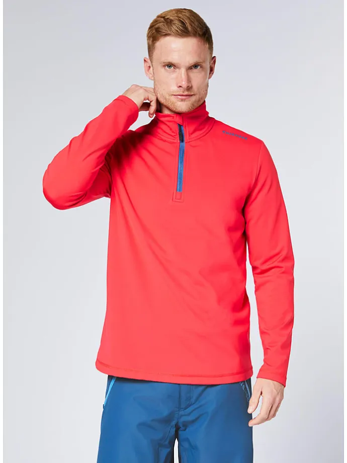 Fleecepullover in Rot/ Blau