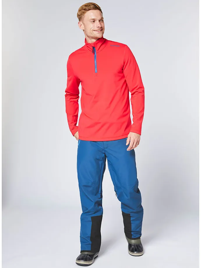 Fleecepullover in Rot/ Blau