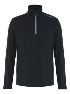 Fleecepullover in Schwarz/ Blau