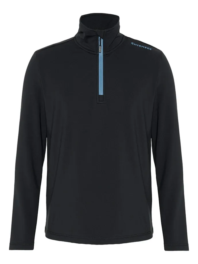 Fleecepullover in Schwarz/ Blau