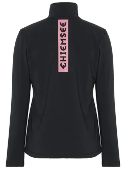 Fleecepullover in Schwarz/ Rosa