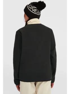 Fleecepullover in Schwarz/ Beige