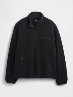 Fleecepullover in Schwarz