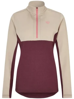 Fleecepullover "Japra" in Beige/ Rot