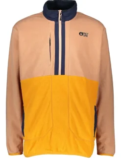 Fleecepullover "Mathew" in Hellbraun/ Gelb