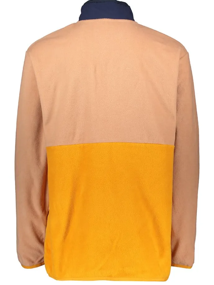 Fleecepullover "Mathew" in Hellbraun/ Gelb