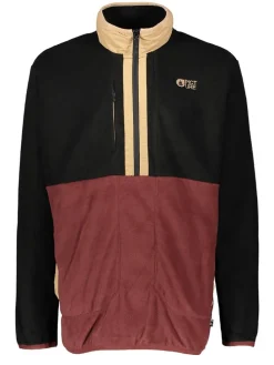 Fleecepullover "Mathew" in Schwarz/ Rot