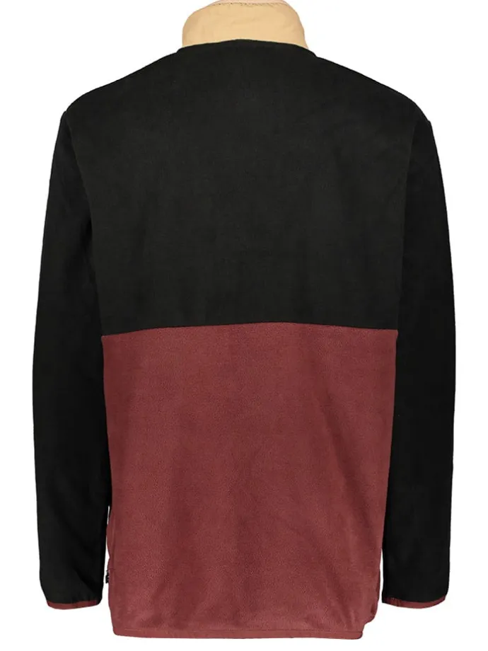 Fleecepullover "Mathew" in Schwarz/ Rot