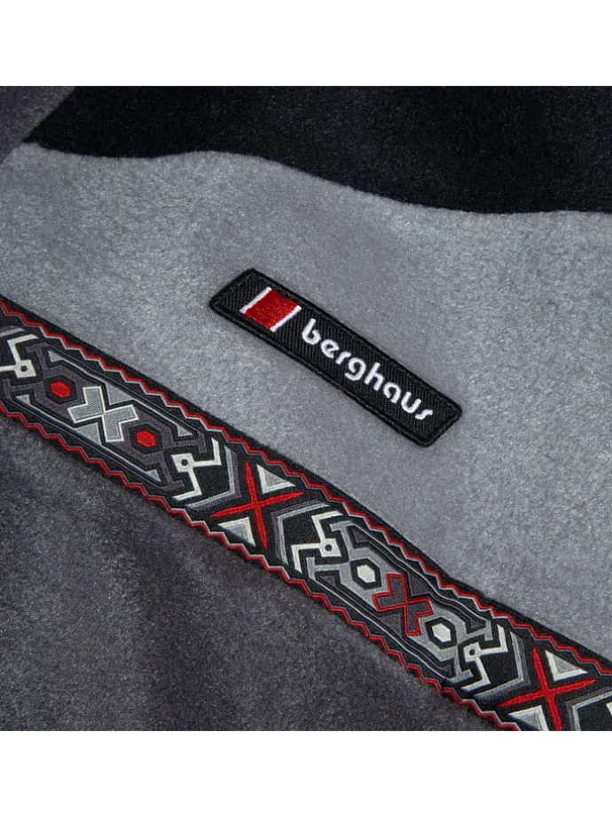 Fleecepullover "Tramantana 91" in Schwarz/ Rot/ Grau