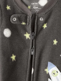Fleece-Strampler in Anthrazit