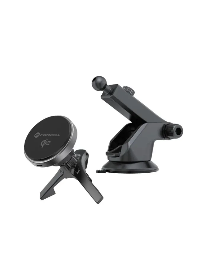 FORCELL F-GRIP Kfz-Halter Qi2 15W MagSafe induktiv Grau