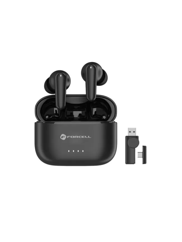FORCELL TWS Kopfhörer Super Clear ANC ENC + Dongle Schwarz