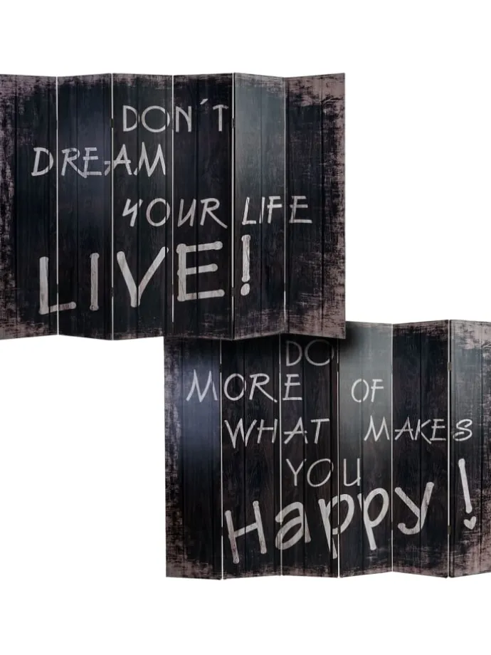 Foto-Paravent im Shabby-Look, 180x240cm, Spruch