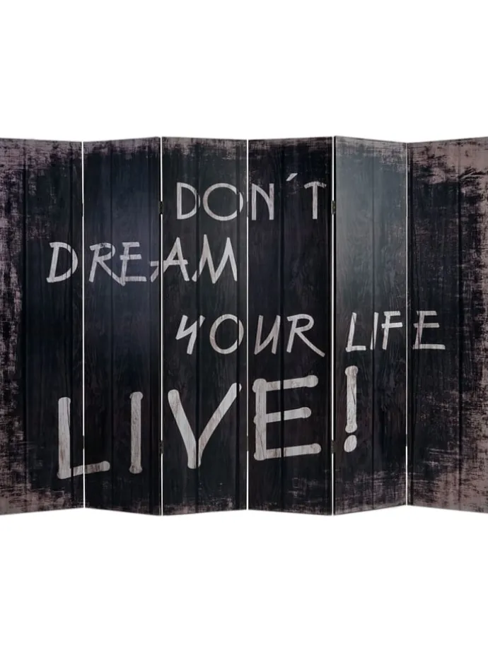 Foto-Paravent im Shabby-Look, 180x240cm, Spruch
