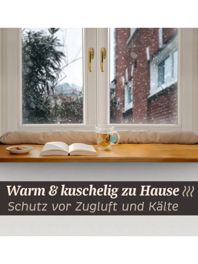 für Fenster bis 120cm - Waschbar - Energiesparend - Extra Lang