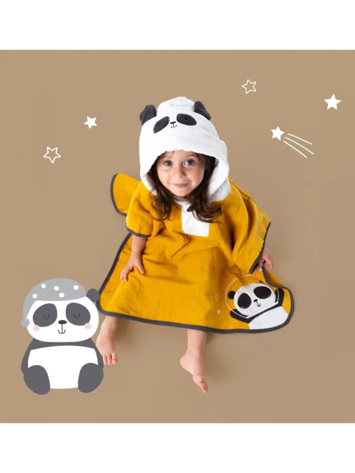 Frottee Badeponcho in Gold