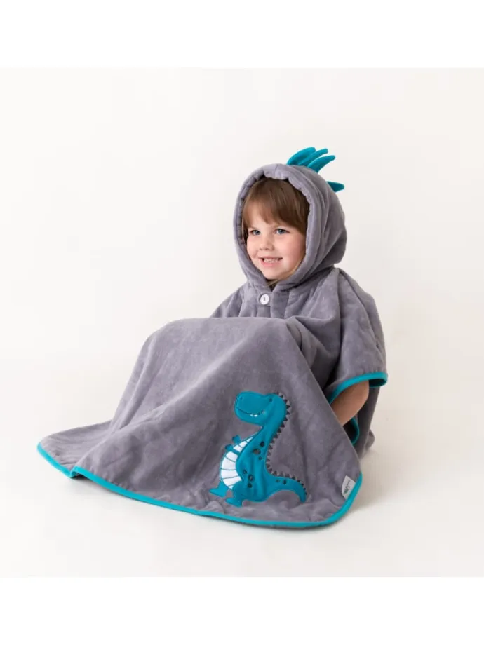 Frottee Badeponcho in Türkis