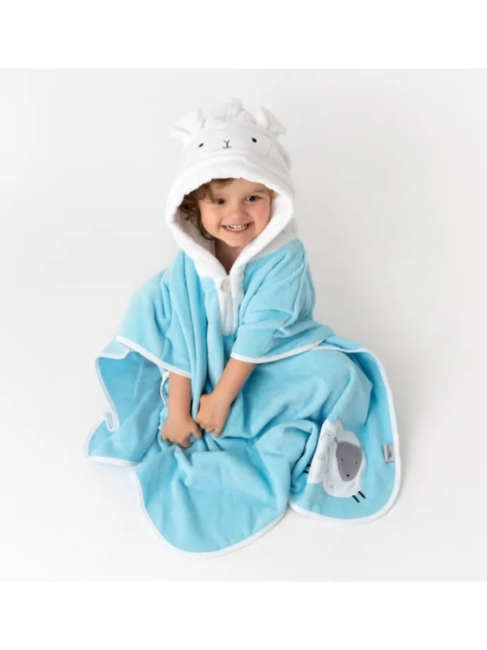 Frottee Badeponcho in Weiß