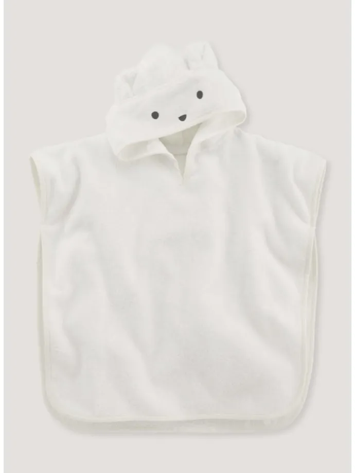 Frottee Poncho in naturweiss