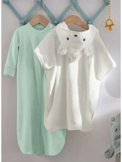 Frottee Poncho in naturweiss