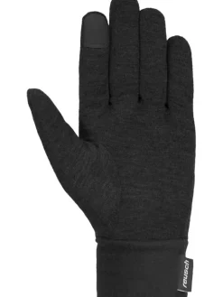 Funktionsfingerhandschuhe "Silk liner" in Schwarz