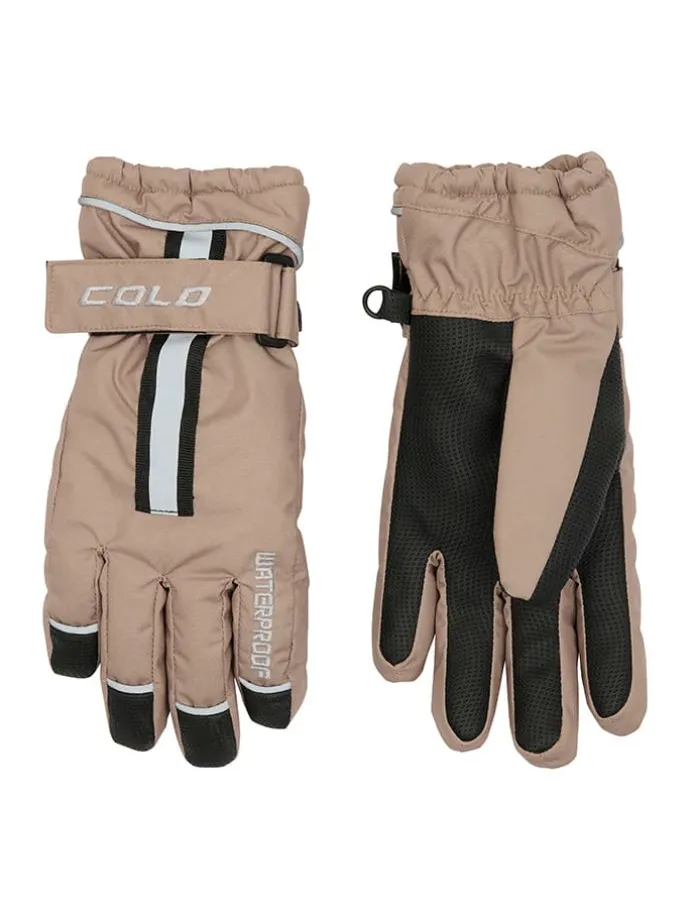 Funktionsfingerhandschuhe "Softy" in Beige/ Schwarz