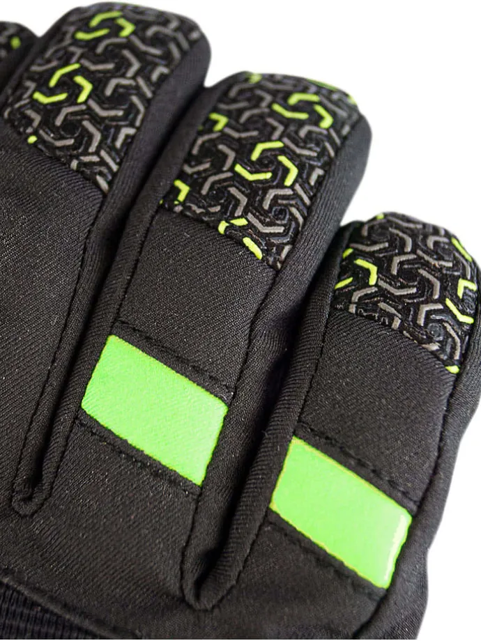 Funktionsfingerhandschuhe "Chris" in Schwarz/ Grün