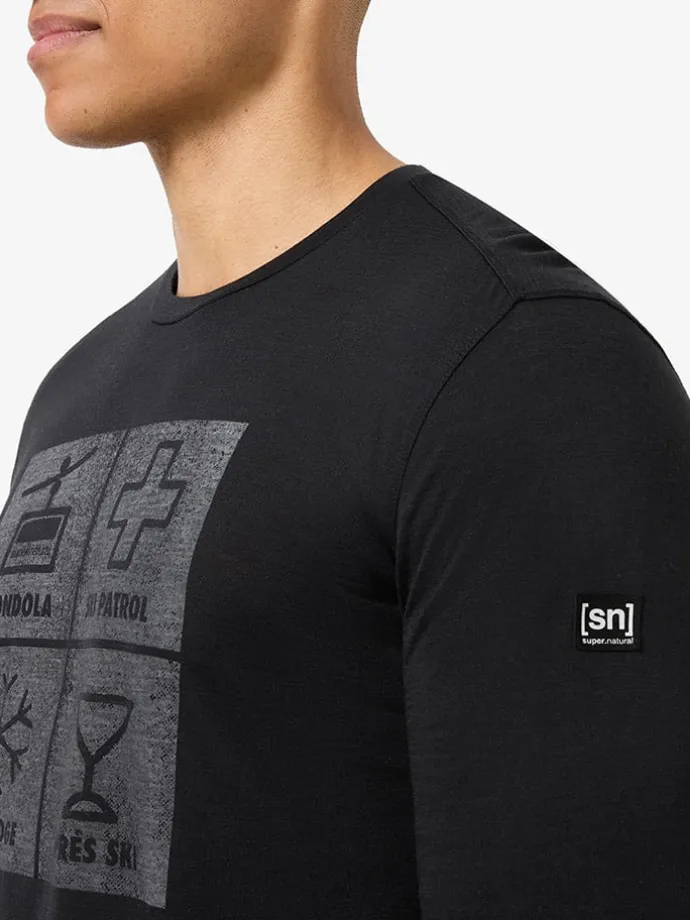 Funktionslongsleeve "Swiss Lodge" in Schwarz