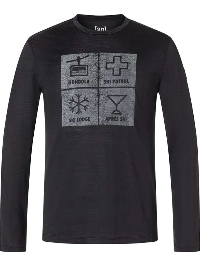 Funktionslongsleeve "Swiss Lodge" in Schwarz