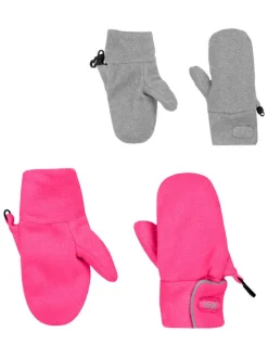 Fäustlinge in Grau/ Pink