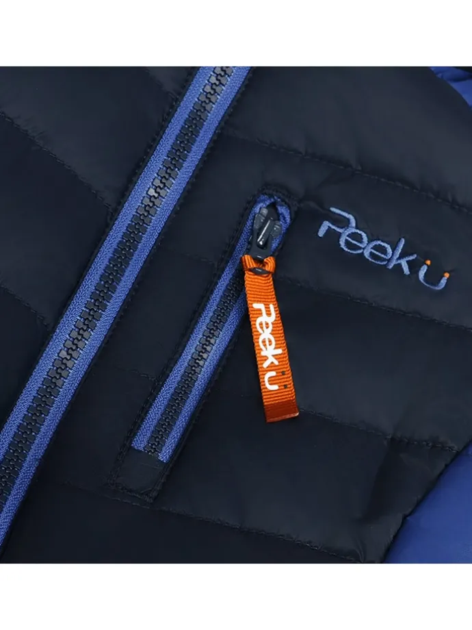 Ganzjahres-Steppjacke "Caspian" in Blau/ Dunkelblau/ Orange