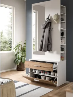 Garderobenkombination  (B/H/T: 80x190x38 cm) in Nox Oak Nachbildung