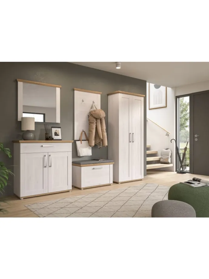 Garderobenschrank (B/H/T: 80x196x39 cm) in Sibiu Lärche Nachbildung