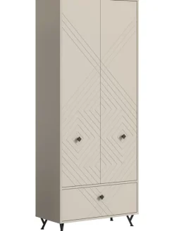 Garderobenschrank  (B/H/T: 80x190x35 cm) in sandbeige