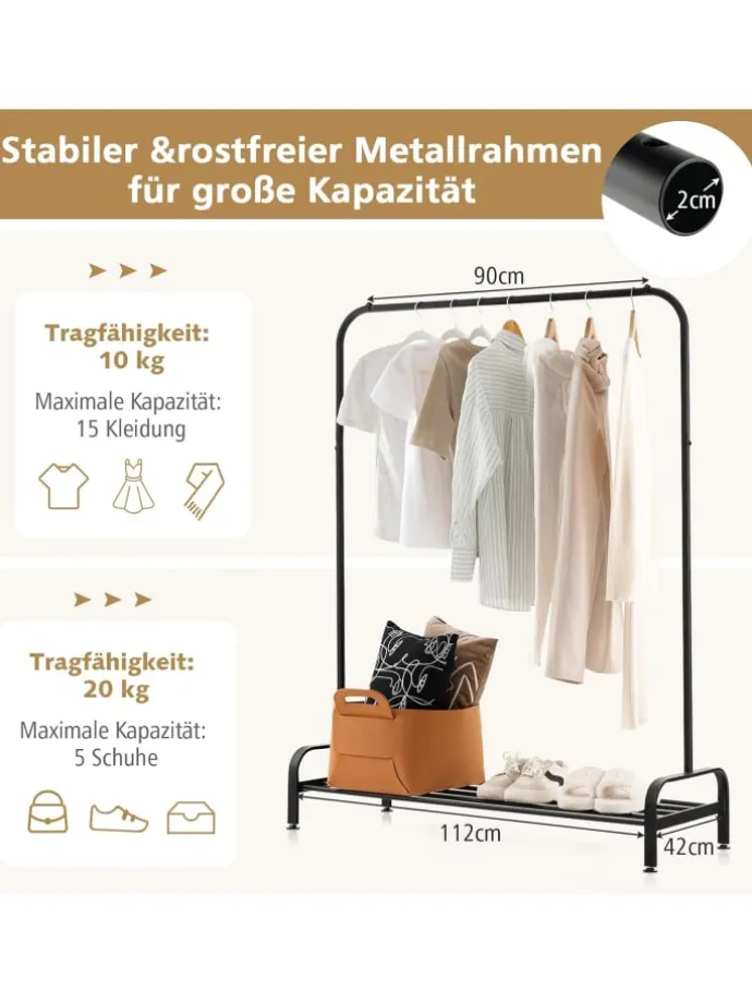 Garderobenständer in Schwarz