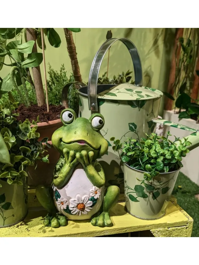 Gartenfigur Frosch Rosie Tierfigur für Beet Gartendeko H: 16cm in grün