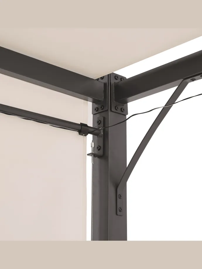 Garten-Pergola PARGA in Beige/Schwarz - (W) 310 x (H) 215 x (L) 310 cm