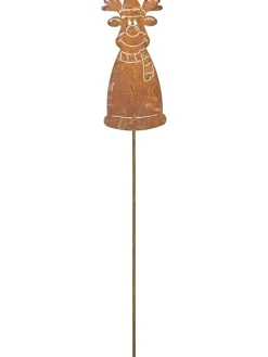 Gartenstab "Elch" in Hellbraun - (B)11,5 x (H)26 cm