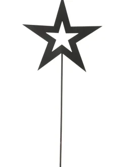 Gartenstab "Stern" in Schwarz - (H)58 x  Ø 28 cm
