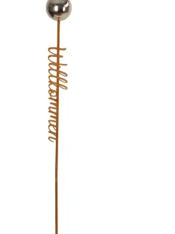 Gartenstab "Willkommen" in Rost - (H)106 x  Ø 8 cm