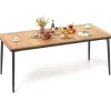 Gartentisch mit Schirmloch 200x90cm in Braun