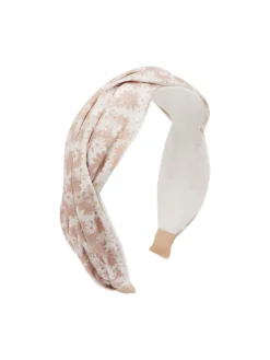 Geflochtener Haarreif flowers' in beige