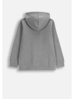Gefütterte Kapuzenjacke mit Reißverschluss in grau